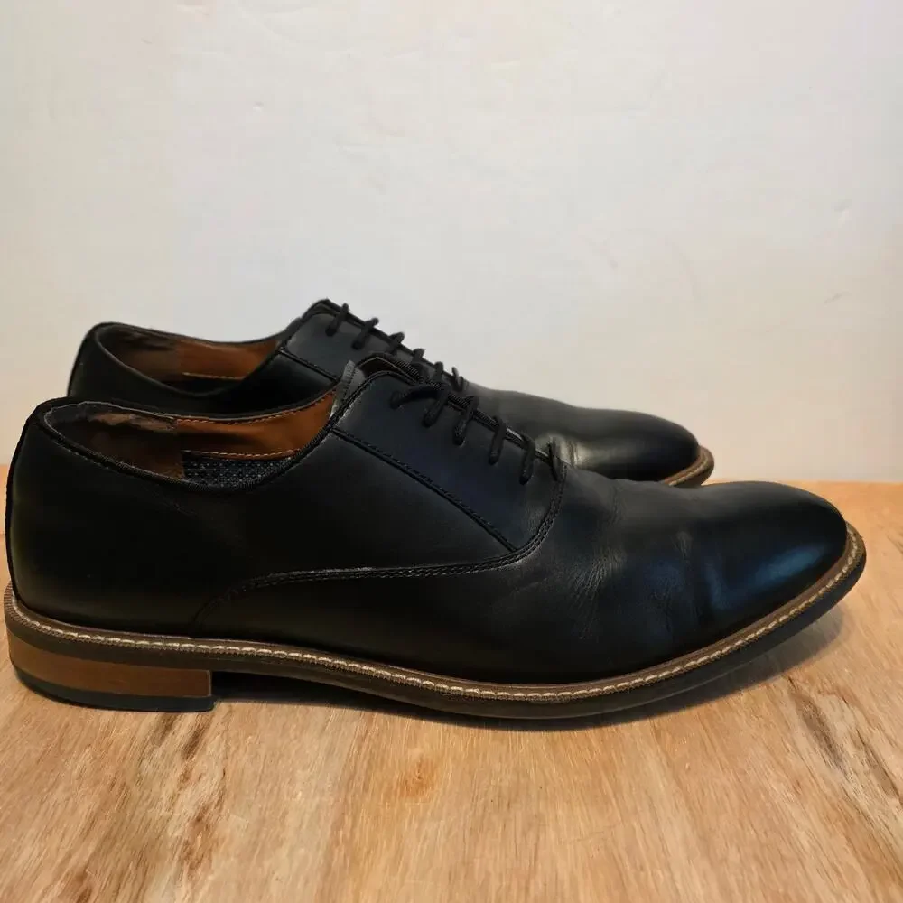 Men's Timberland Vy-Lawsen Dress Shoes Black Leather size 13 lace-up